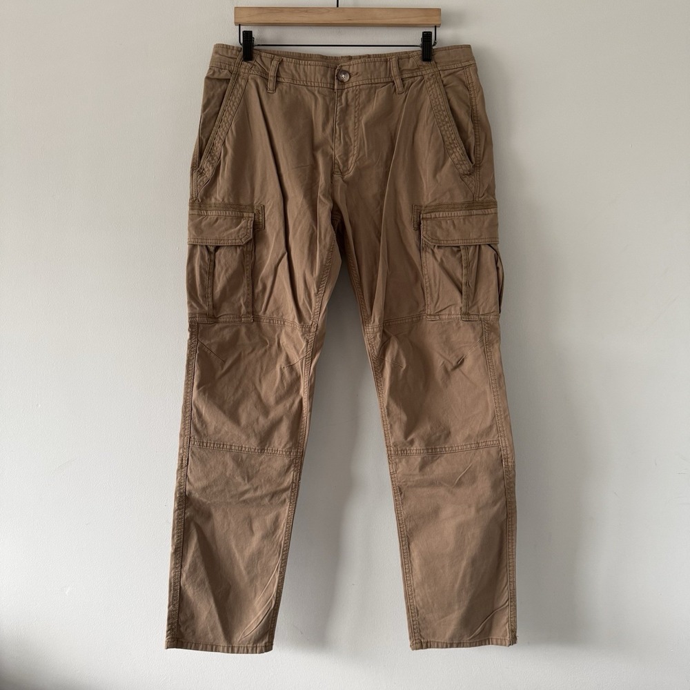 Sun + Stone Cargo Pants‎ Mens 36 Tapered Fit Casual Outdoor Hiking Utility Brown